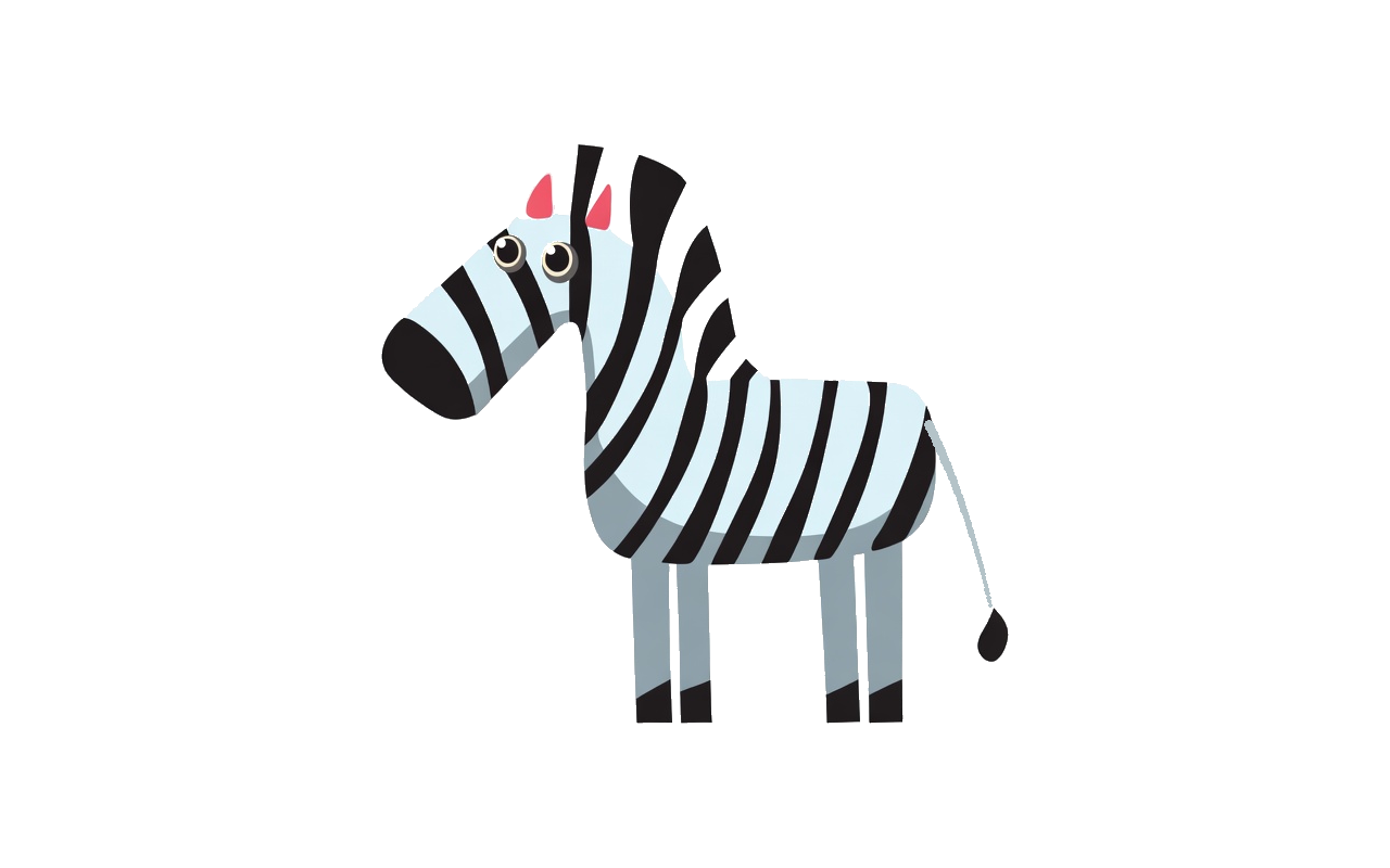 Zebra - cartoon zebra with black and white stripes